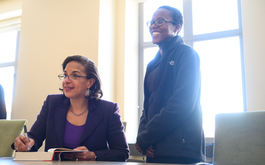Ambassador Susan Rice shares leadership, career lessons with students