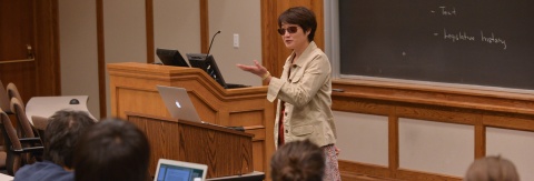 Photo of Ann Lin teaching a course